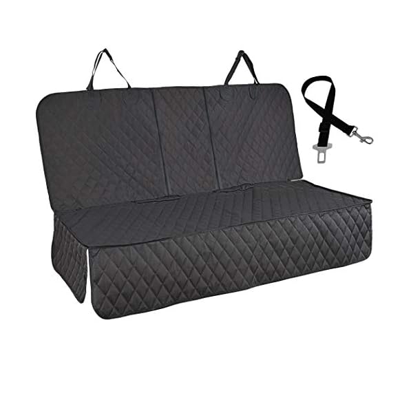Honest-Dog-Car-Seat-Covers-with-Mesh-WindowDog-seat-Cover-with-Side-Flap-for-Cars-Trucks-and-Suvs-Waterproof-Nonslip-Pet-Seat-Cover-for-BackseatBlack-57W-x-47L Dog seat Cover with Side Flap for Cars