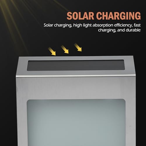 Luz de número de casa solar DECHOUS de acero inoxidable 4