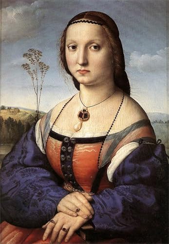 Tableau Toile Portrait de Maddalena Doni Raphaël Peinture Décorative 60x90