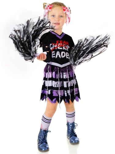 Niuyhe GIRLS COSTUME-PURPLE Zombie Cheerleader Halloween Costume thumb #5