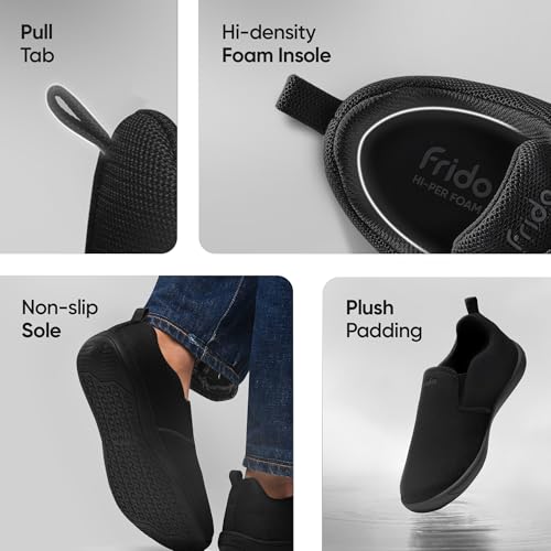 Image of Frido Cloud Comfort Slip-On Shoes for Men | Zero-Drop Barefoot Style with Wide Toe Box | Lightweight Breathable Knit Casual Walking Shoes with Flexible Sole | Natural Foot Movement