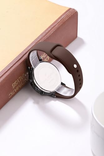 Image of Daniel Hechter Paris Picpus Collection Chronograph Watch for Men with Round Dial, Crystal Markers, Date Display & Silicone Strap