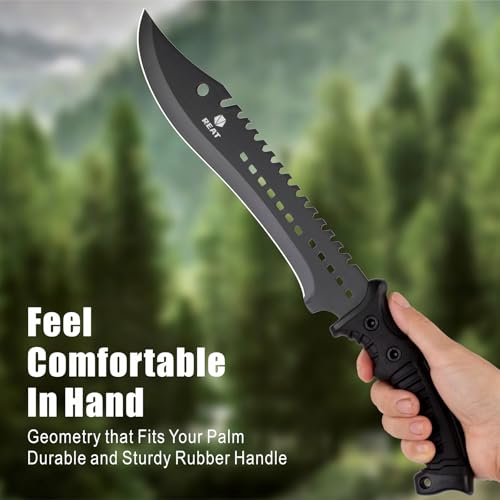 Image of REAT Machete Knife with Shaeth,15 inch Lightweight Garden Tools Knife,Ergonomic No-Slip Handle, Machetes for Bushcraft, Outdoor Hunting, Garden Cutting Trees and Yard Work