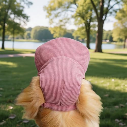 Galenecx Hunde Baseballmütze, Katze Dogs Sonnenbrille mit Rutschfestem Silikonband, Verstellbar Hundecap mit Ohrlöchern, Dog-Sonnenhut, Atmungsaktives Design, für Welpen Doggy & Beach(Pink)