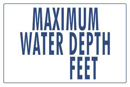 Pool Informational - Maximum Water Depth Sign Metal Sign 12 x 16 Inch Wall Decor for Indoor & Outdoor Use