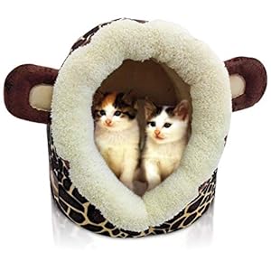 Katzenhöhle Katzen Bett Katzenhaus Pet Katzenbett Löwe oder Giraffen Optik B32 x L36 x H30 cm Schlafplatz. Auch für kleine Hunde geeignet