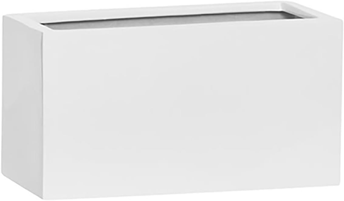 Elegant Modern White Rectangular Mini Jort Indoor Outdoor Planter Pot – 4 H X 4.5 W X 8 L - Shaped Flower Planters