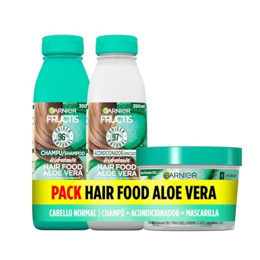 Garnier Fructis Hair Food Menú Aloe Vera Pack Champú + Acondicionador + Mascarilla para Pelo Normal a Seco - Crea tu Menú Capilar