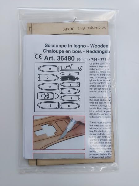  Mantua Model Art. 36480 - Scialuppa in legno da montare - 95 mm
