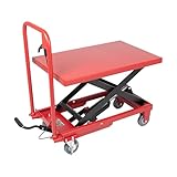 500lbs Capacity Hydraulic Manual Single Scissor Table Lift Cart for Material Handling and Transportation with...