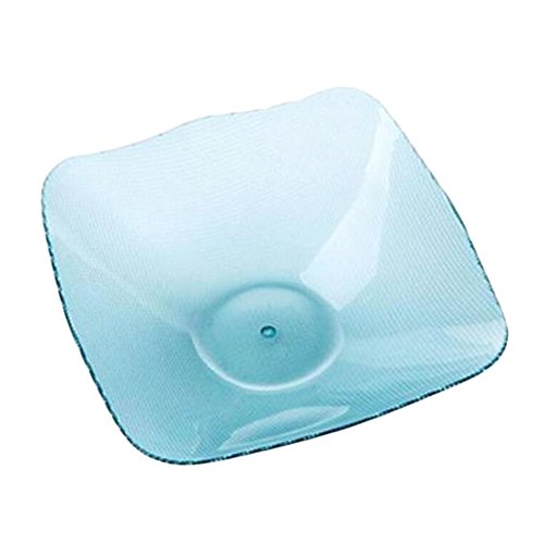 Black Temptation Square Creative Transparent Dessert Plate Fruit Container -Blue