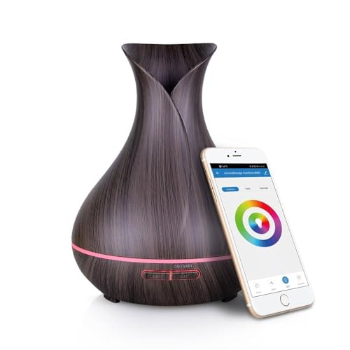 Smart WiFi Wireless Essential Oil Aromatherapy Diffuser, Compatible with Alexa & Google Home, Phone App & Voice Control, Large Ultrasonic Diffuser, LED & Timer Settings