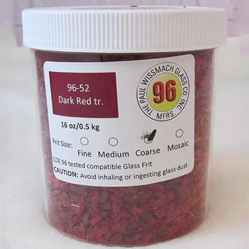 Wissmach Glass Frit Coarse Dark Red Trans. 96-52 1Lb. - 96 COE - Glass Fusing