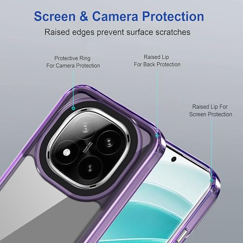 Image of Zapcase Back Case Cover for Mi Redmi Note 14 Pro Plus 5G | Compatible for Mi Redmi Note 14 Pro Plus 5G Back Cover | Case Cover with Camera Protection | (TPU + PC | Translucent Purple)