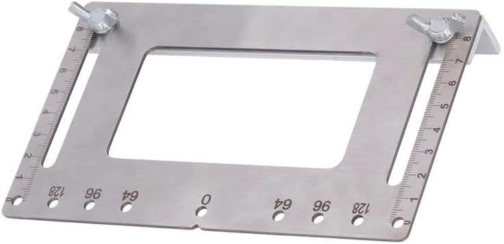 Furniture Handle Punch Locator Easy Carrying 7 Hole Distance Hole Punch Locator 2 Adjustable Screws Stainless Steel for Wardrobe