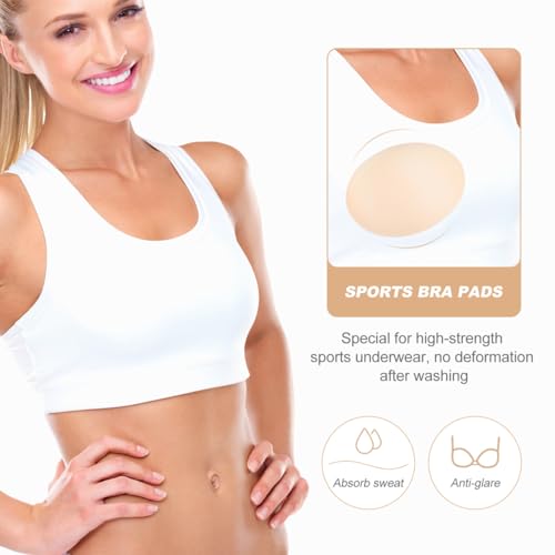 2paare Atmungsaktive BH-Einlagen Aus Schwamm Für Frauen Ovaler Brustpolster Für Sport-BHS Wiederverwendbare Inserts Für Volles Dekolleté