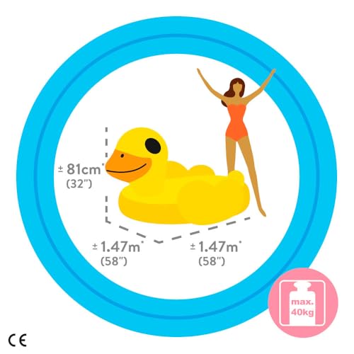 Intex 57556NP - Aufblasbares Reittier Ente, Vinyl, Mehrfarbig, 147x147x81 cm