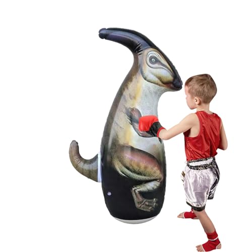 Hogvinnatil Bolso de Dinosaurio Inflable, Saco de Boxeo de Dinosaurios, Bolsa de Boxeo para niños inflables, Juguete de Boxeo para niños pequeños de 37 Pulgadas con Movimiento instantáneo de