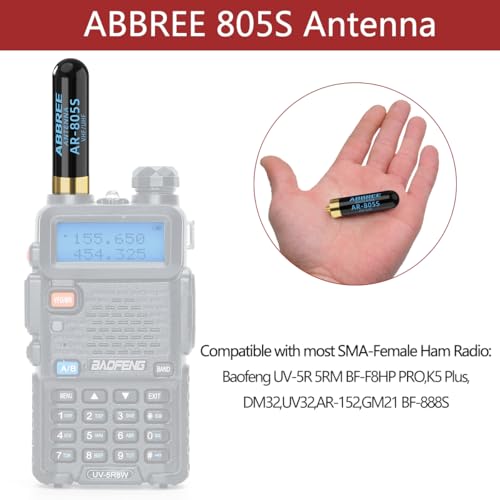 image for ABBREE Ham Radio Antenna Dual Band VHF/UHF 144/430Mhz 1.96inch AR-805S
