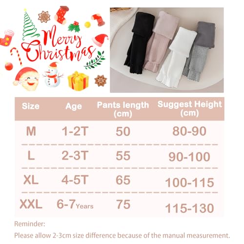 Girls Fleece Lined Leggings Pants Thick Warm Winter Toddler Girls Leggings with Cute Ruffles Tights4