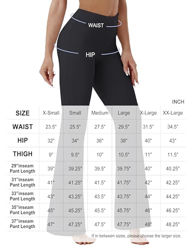 Image of BUBBLELIME 29 inch /31 inch /33 inch /35 inch /37 inch 3 Styles Women's High Waist Bootcut Yoga Pants Basic /Side Pockets Tummy Control Workout Flared