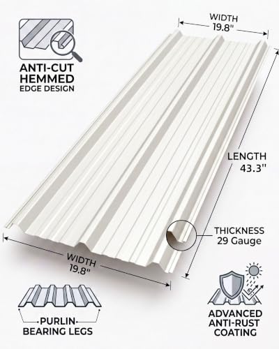 Image of GarveeLife Ribbed Metal Roofing Panels, 178 Ft