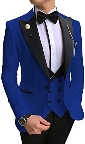 MiBotong Men's Wedding Suits Spring 3 Pieces Business Groom Tuxedos Evening Party Suits