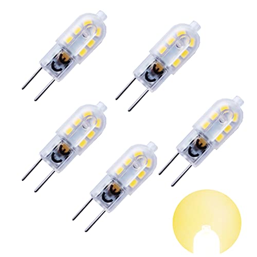 G6.35 LED Lampe 3W AC/DC12V Warmweiß 3000K Bi pin GY6.35 Lampensockel YW Licht Leuchtmittel 360 Grad Stiftsockel wie 30W Glühbirne für Schreibtischlampe Landschaftsbeleuchtung(5-Stück, Nicht Dimmbar)