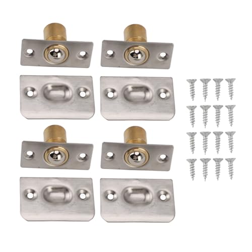 Cierres De Bola Para Puertas De Armario - Pack De 5 Juegos, Latón Pulido, Diámetro Bola 11mm - Para Cocina, Baño, Muebles