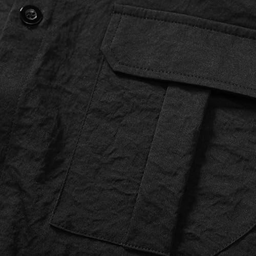 Men UPF 50+ Rash Guard Sun Shirts Short Sleeve Button Up Tops Quick Dry Fishing Hiking T Shirt with Pocket3