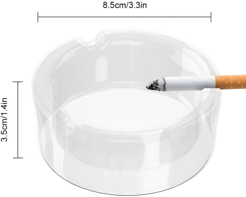 Custom Glass Ashtrays for Cigarettes Personalized Ash Trays for Home Office Car Hotel Add Your Picture Logo Text Sign, PureWhite