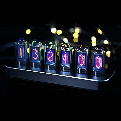 NovelLife Tube Clock, DIY Nixie Tube Clock Kit Simulation,Digital Calendar Stopwatch,6 Bit IPS LCD Screen Time Photo Display, Smart Wirelesss Control,Creative Desktop Decoration Gifts
