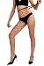Women’s High Waist Fishnet Stockings Sparkle Rhinestone Tights of MERYLURE (One Size, Large Grid Black)