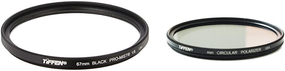 Tiffen 67BPM18 67mm Black Pro-Mist 1/8 Filter & 67CP 67mm Circular Polarizer