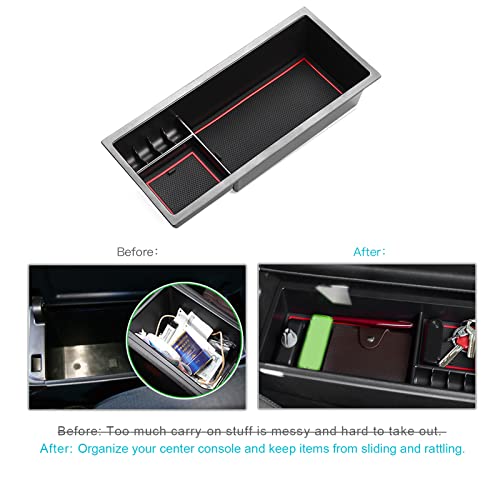Image of CDEFG Center Console Accessory Organizer for Prius 2016 2017 2018 2019 2020, ABS Material Armrest Box Insert Tray Glove Secondary Storage Box