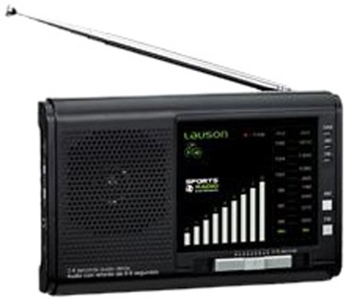 Lauson RA135 persoonlijke analoog, zwart, draagbare radio (persoonlijk, analoog, AM, FM, 88 – 108 MHz, 540 – 1600 kHz, 3,5 mm)
