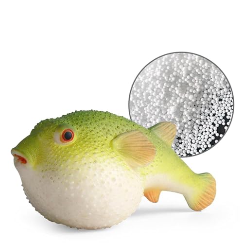 Image of Amitasha Realistic Puffer Fish Aquatic Animal Toy for Kids Squishy Figurines Rubber Sea Animal Soft Squeeze Toy for Boys Girls Lookalike Ocean Creatures Educational Gift