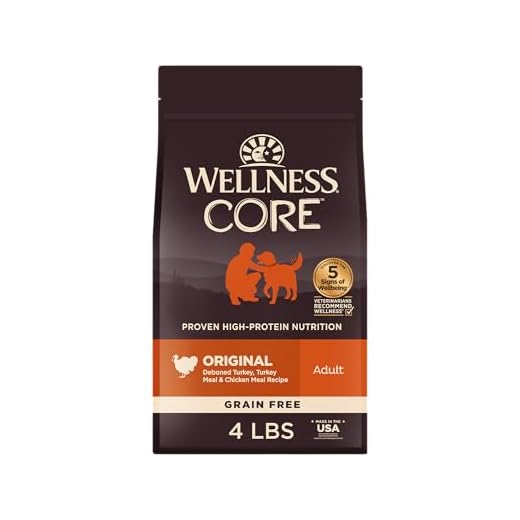 Wellness CORE Dry Dog Food, Grain-Free, High Protein, Natural, Original Turkey & Chicken Recipe, (4-Pound Bag)