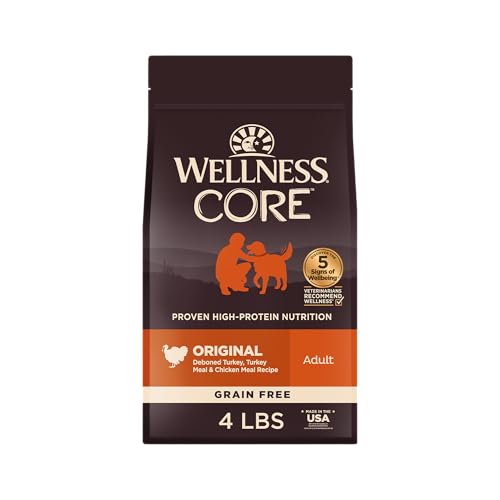 Wellness CORE Adult Dry Dog Food, Grain Free Kibble, Natural, High Protein, Turkey and Chicken...
