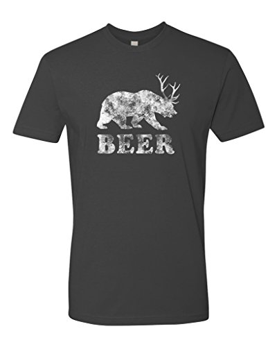 Panoware Men's Beer T-Shirt | Beer Bear Deer, Heavy Metal L