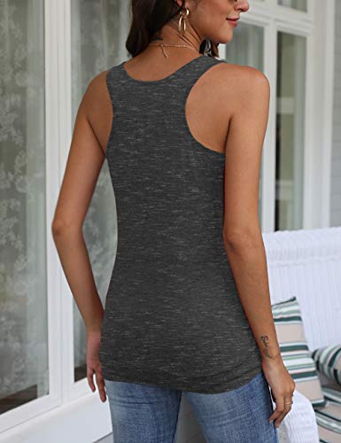 Traleubie Round Neck Workout Tank Tops For Women Casual Sleeveless Shirts Loose Fit Carbon Black M #TOP4
