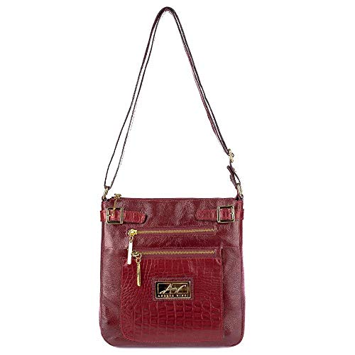 Bolsa transversal de couro Chloe - Vermelho
