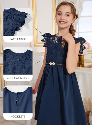 Girls Dresses Tween Summer Formal Lace Sleeveless Wedding Flower Girl Dress Size 6-15 Years Old - Image 5