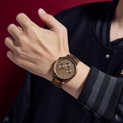 Image of Daniel Hechter Paris Wagram Collection Chronograph Watch for Men with Round Dial, Quartz Movement, Three Sub-Dials and Stainless Steel Strap - DHM1051