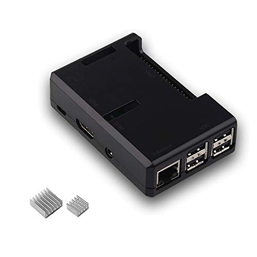 iUniker Raspberry Pi 3 Case, Raspberry Pi 3 Model B+ Transparent Case with Raspberry Pi Heatsink for Raspberry Pi 3B+, 3B, 2B - Access to All Ports (Black)