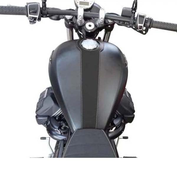 Articolo in vera pelle Fascia serbatoio nera compatibile con MOTO GUZZI V9
