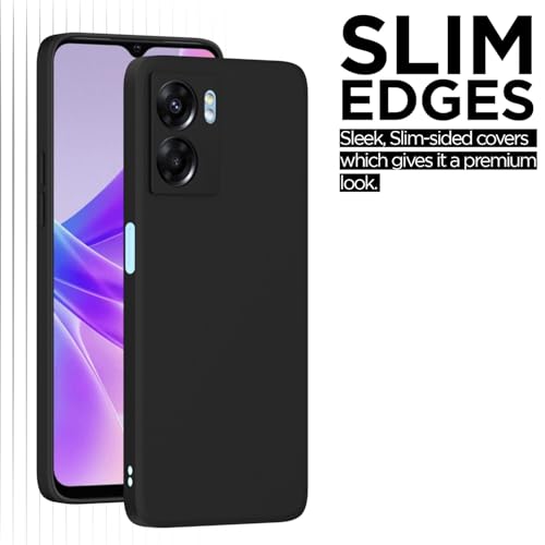 Image of Outlouders Back Cover for Oppo K10 5G | Camera Protection | Durable Soft Matte Silicone Bumper Case (Black)