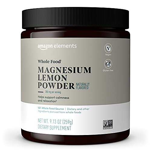 Amazon Elements Whole Food Magnesium Lemon Powder, 9.13 Ounce (Pack of 1) (70 servings)