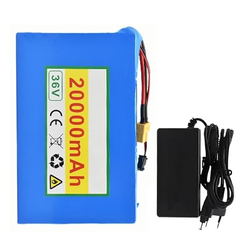 PLSZLL Batería de Bicicleta eléctrica de 36 V y 20 Ah, Paquete de batería de Litio 10S2P Resistente al Agua para Motores de Scooter eléctrico