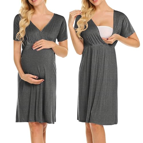 Weardear Stillen Nachthemd Damen Kurzarm V Ausschnitt Mutterschaft...